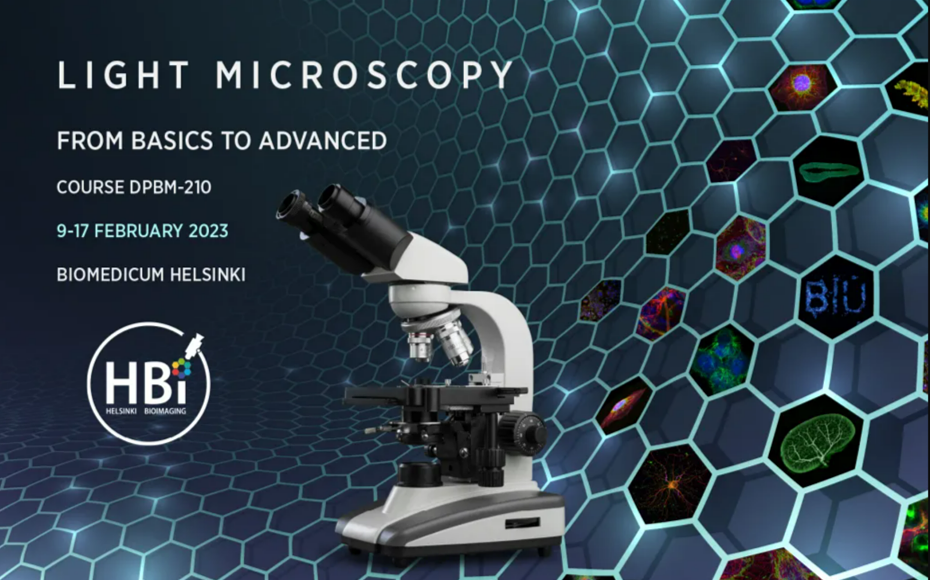 Light microscopy course organized by Helsinki BioImaging